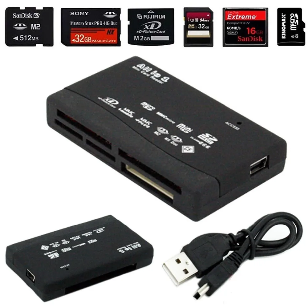 

Mini 26-IN-1 USB 2.0 High Speed Memory Card Reader For CF xD SD MS SDHC