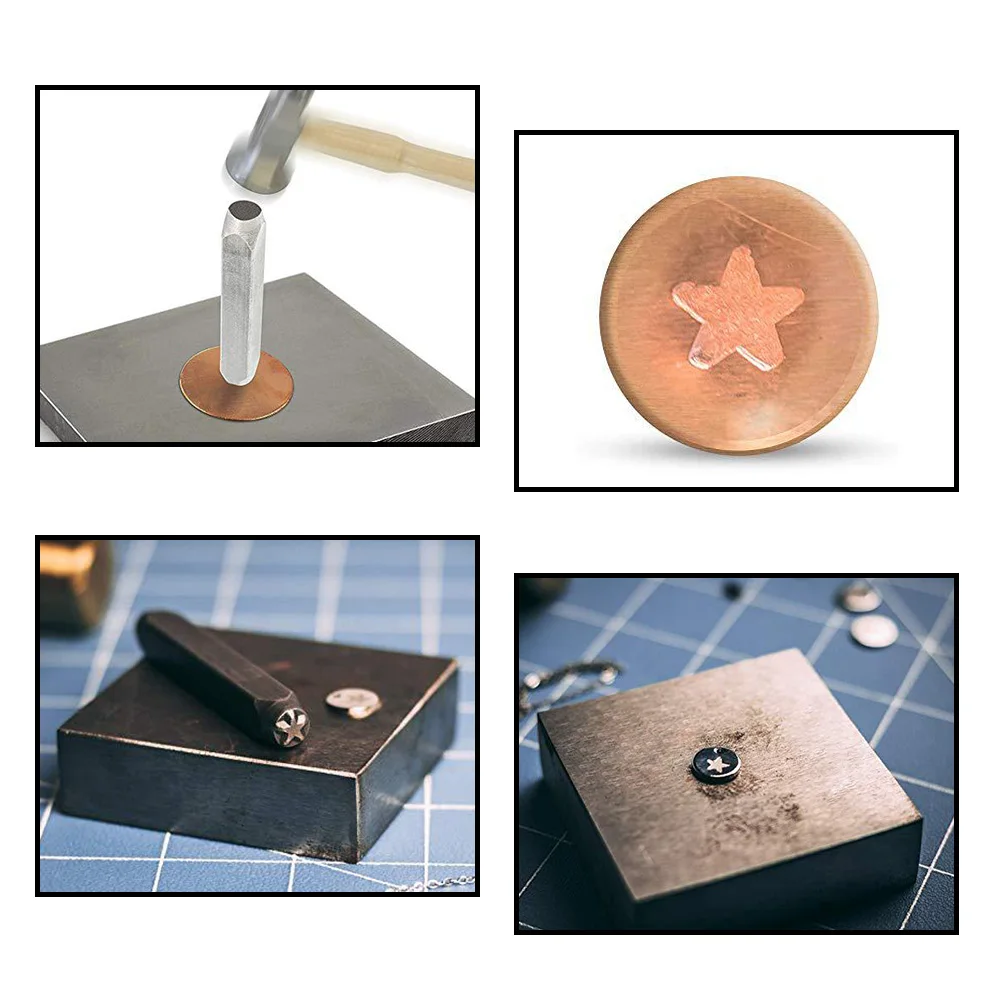 Leather Craft 5mm Star Symbols Steel Stamp Letters Steel Sord Metal Leather Stamp Jewelry Stamps Leather Stamping Tools