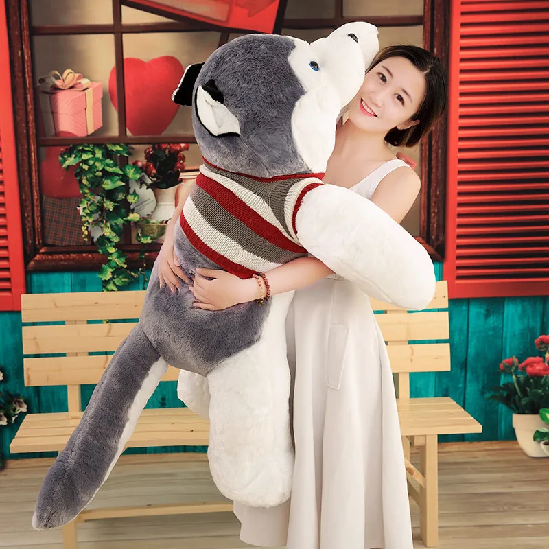 Hot Animal Husky Plush Toy Large Stuffed Cartoon Dog Doll Animals Toys Sleeping Pillow for Lover Gift 150cm 170cm 200cm