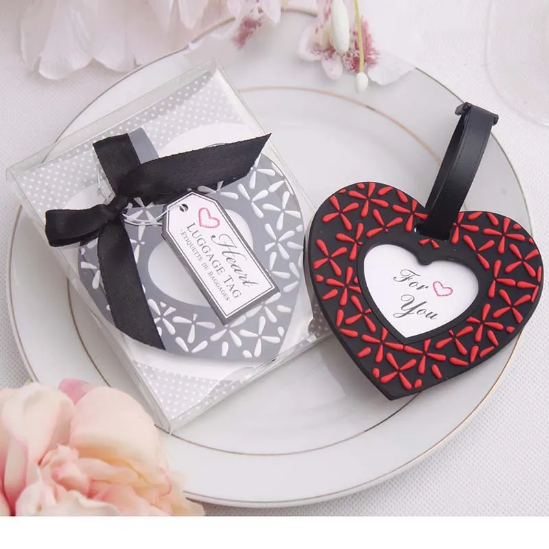 Wedding marriage favor- 40pcs Silica gel soft heart-shaped luggage tag wedding gift