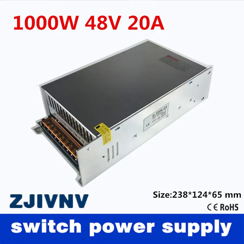 1000W 48V 20A Single Output Switching power supply Driver Transformers 110V or 220V AC to DC smps For CNC Machine DIY LED CCTV