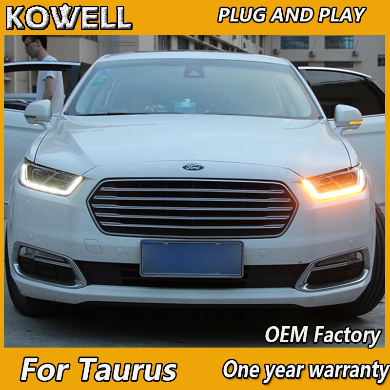 

KOWELL Car Styling Head Lamp for Ford Taurus 2015 2016 2017 Headlights LED Headlight DRL Lens Double Beam Bi-Xenon HID car