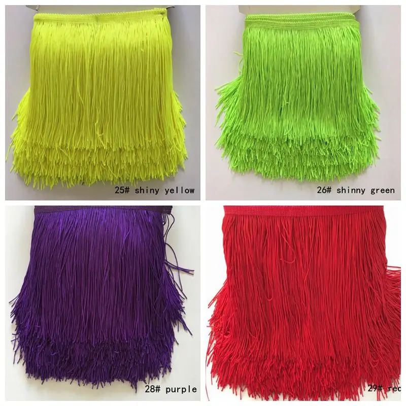 

10m Latin dance tassel lace nylon encryption double line row must stage new clothing accessories width 20cm