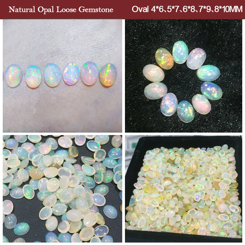 CSJ 100% Genuine Natural Opal Loose Gemstone Oval Cut for Diy Jewelry 925 Silver Gold Fine Cutting Gem