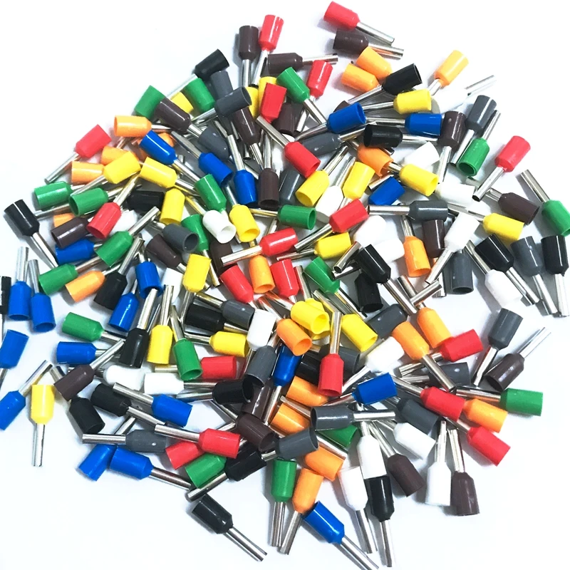 180PCS E1508 Tube Type Preinsulated Terminal Head Red White Black Green Blue Brown Gray Orange Yellow 9 Colour Each 20pcs