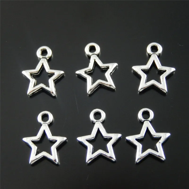 Graceangie 50pcs Mini Small Five-pointed Star Charms Antique Pendant Handmade Hanging Crafts Finding