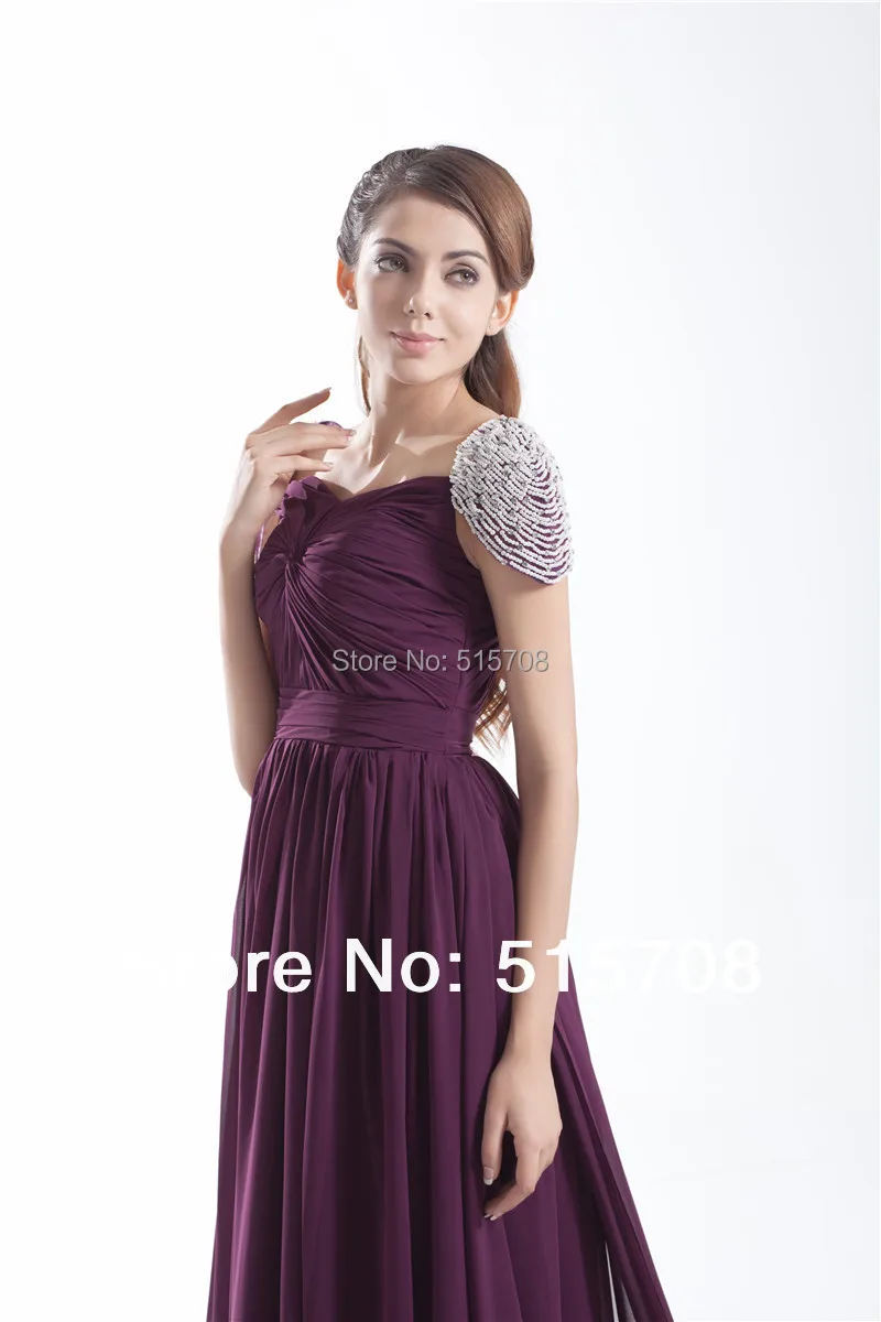 Vestido de noche Formal largo de manga larga con pliegues, vestido de fiesta con cuentas de tren, personalizado, envío gratis