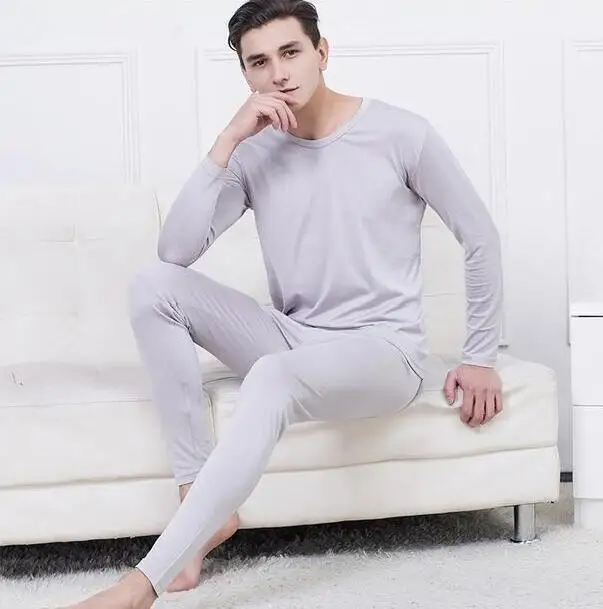 80% Silk 20% Cotton Men\'s Base Layer Long Johns Warm Thermal Underwear Set XS205