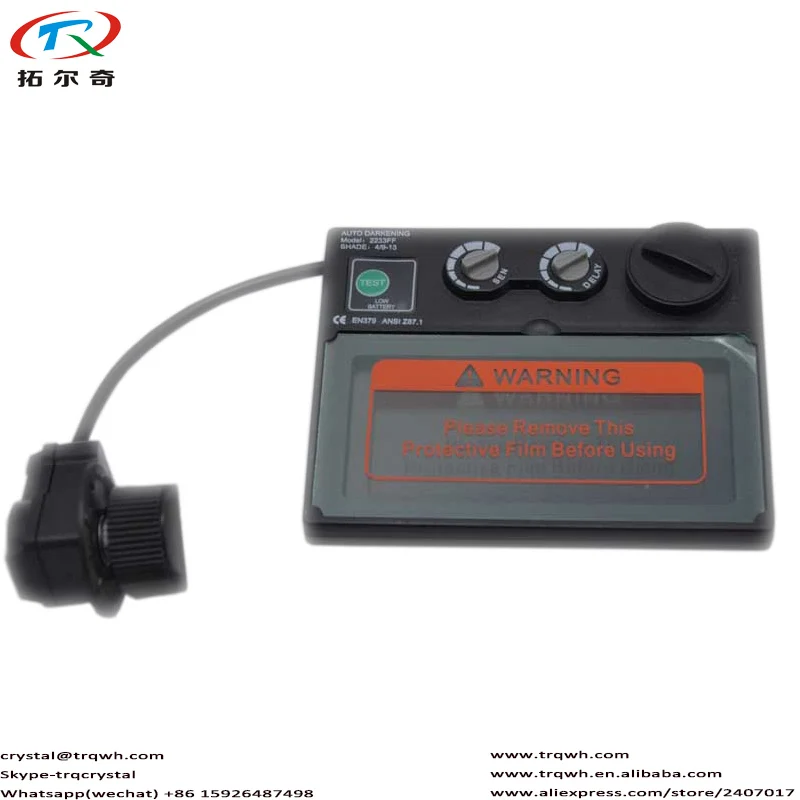 Bateria de lítio e solar engery capacete de soldagem escurecimento automático de baixa potência aviso auto-verificação função TRQ-HD02-2233FF 2 pces