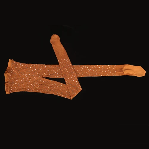 Imagen 2 del producto Medias sexis con diamantes de imitación para mujer, medias profesionales de salón y baile latino, pantimedias de hilo duro, medias de red elásticas brillantes