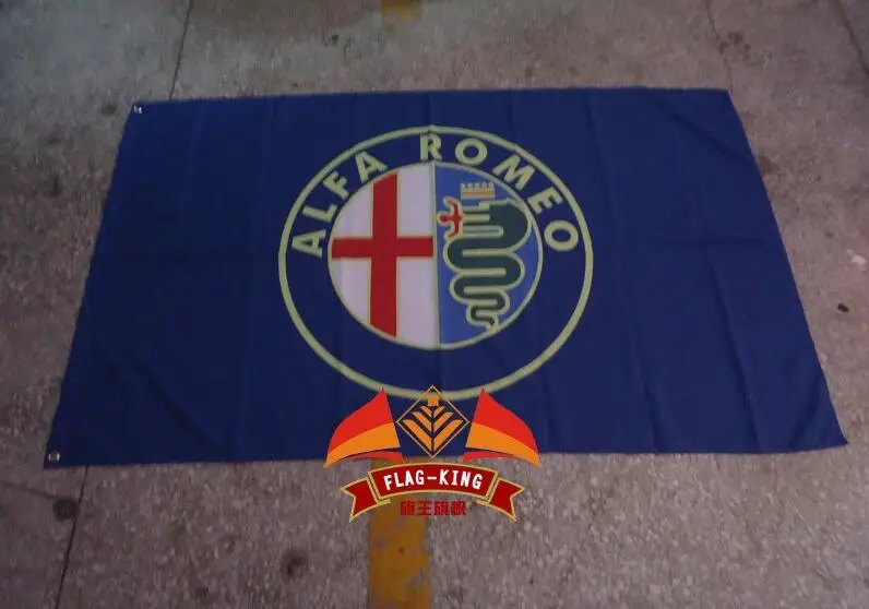 

Alfa romeo blue car Flag ,3x 5ft Polyester