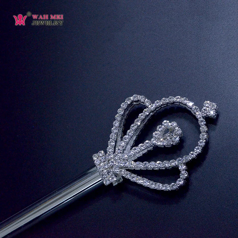 Scepter Rhinestone Crystal Double Side Fashion Jewelry Play Accessories Props Pageant Contest Crown Things Wands For Girls Sz027