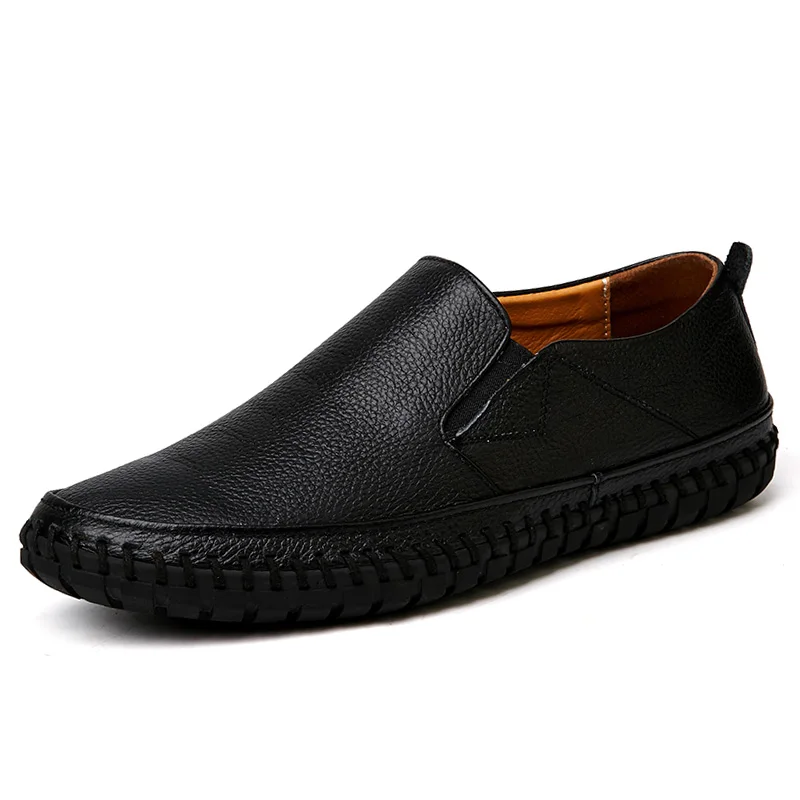 Spring Autumn Slip On Mens Leather Shoes Casual Driving Shoes Loafers Mocassin Homme Moccasins Lightweight Soft Big Size 49 50