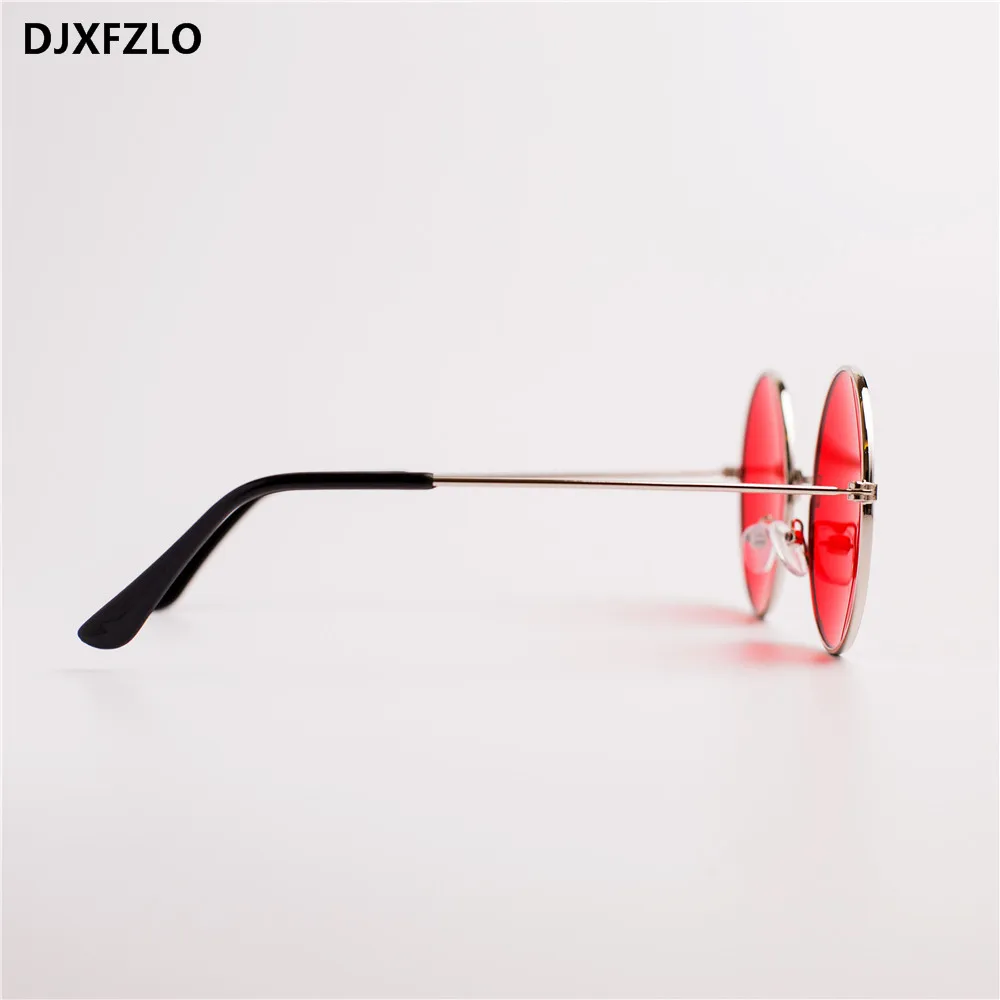 DJXFZLO  explosion models metal round fashion marine lenses red sunglasses unisex fashion Prince mirror UV400