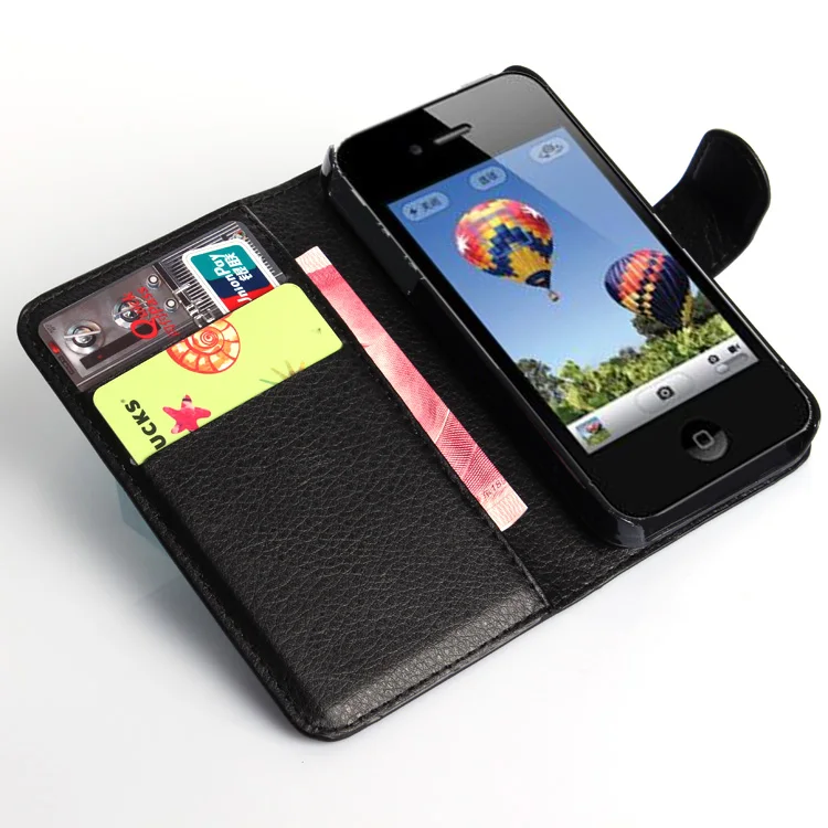Fashion Wallet card stent Case for Apple iPhone 4 4s Lichee Pattern Cases Flip leather protect Cover black for iPhone4 iPhone4s - AliExpress 202192403 Fashion Wallet card stent Case for Apple iPhone 4 4s Lichee Pattern Cases Flip leather protect Cover black for iPhone4 iPhone4s - AliExpress 202192403