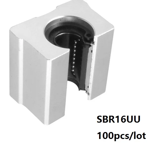 

100pcs/lot SBR16UU SME16UU Open Type Linear Ball Bearing Block for SBR16 16mm linear guide rail for CNC router parts