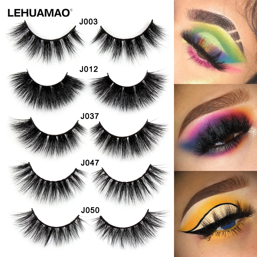 LEHUAMAO 3D Mink Lashes Mink Eyelashes Cross Thick Long Lasting False Eyelashes Luxury handmade Dramatic Natural Lash Extension