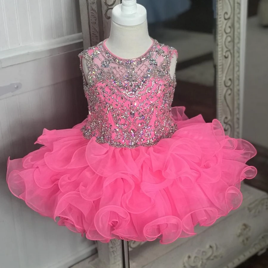 Vestido infantil da pequena miss para desfile, vestido feminino de criança com cupcakes, para casamento, festas de aniversário, convidados, 2019