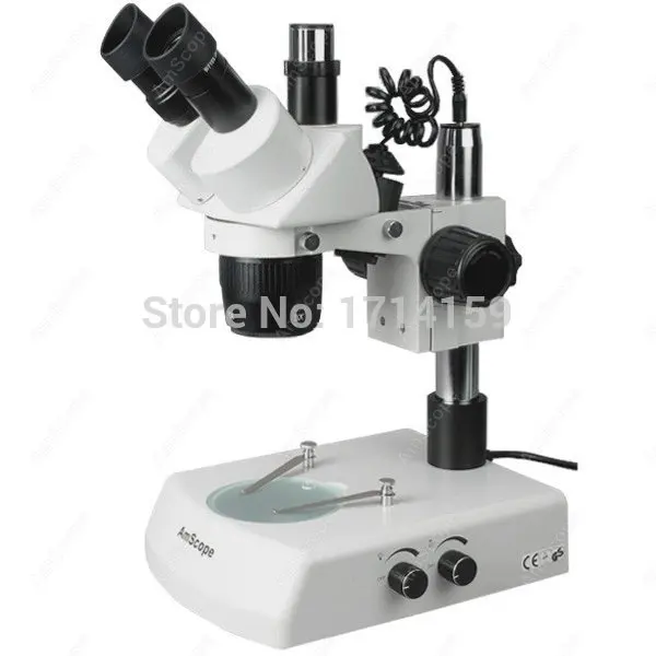 Coin/Stamp-AmScope Supplies 10X-20X-40X Trinocular Stereo Microscope with Top & Bottom Lights