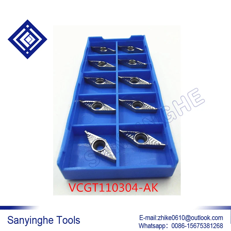 50pcs/lots VCGT110302-AK HO1 / VCGT110304-AK HO1 / VCGT110308-AK HO1 cnc carbide turning  inserts