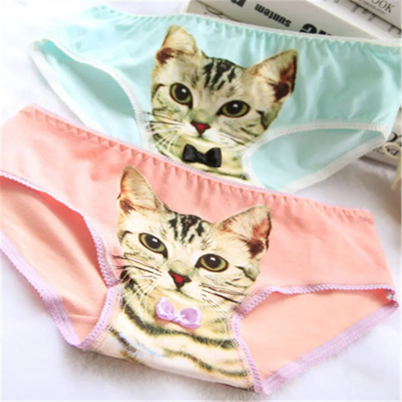 Brand 3D Cat Cartoon Girls Underwear Panties Kids Underwear Stretch Cotton Briefs Young Girls Underwear Calcinha Infant Panty