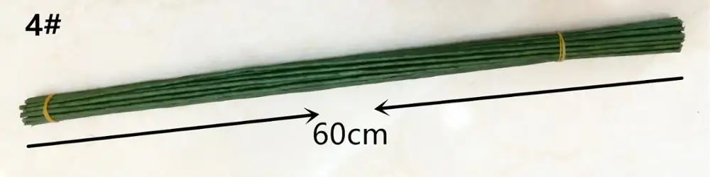 100 Pcs Fils De Fer Pour Fleurs Artificielles 40cm - Tiges Vertes Rigides Pour Bouquets Et DIY