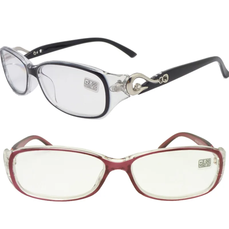 

fashion reading glasses HM853 rectangle shape with alloy decoration hyperiopia trendy eyeglasses for women