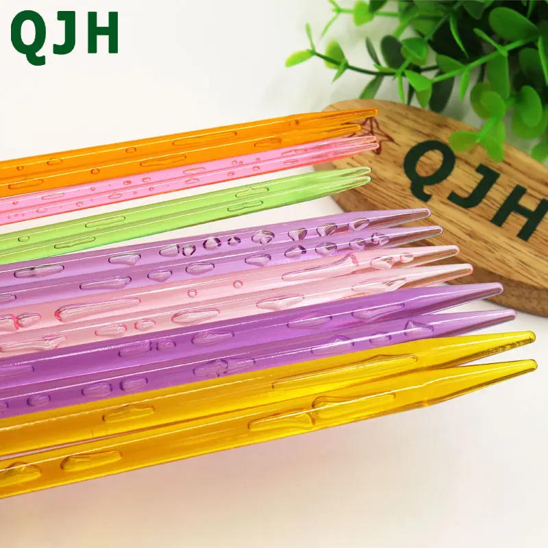 14pcs Multicolor Plastic Crystal Knitting Needles Weaving Tool Aggreko Crystal Knitting Tools Acrylic Needle For Scarf Sweater