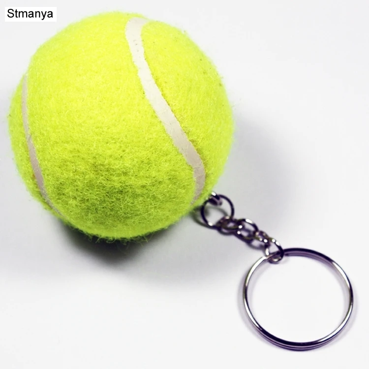 New Design Tennis Ball Key chain Car Key Ring sport chain sliver color Bag pendant KeyChains For Man Women Gift wholesale 17109