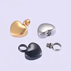 Stainless Steel Small Heart Locket cremation heart charms memorial ashes urn necklace/bracelet jewelry makings keepsake pendant