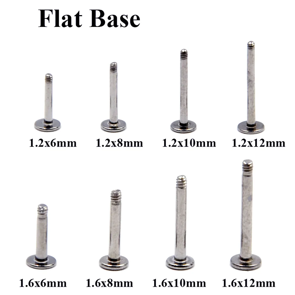 100Pcs/Lot Steel Labret Bar Parts Screw Thread Head 16G 14G Labret Post Barbell…