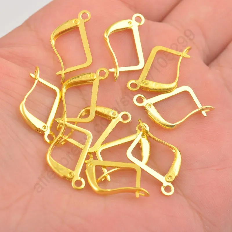 

Attractive Square Yellow Gold Color High Quality Hook Earring Earwire Clip DIY Woman Jewelry Making Finding Accessory