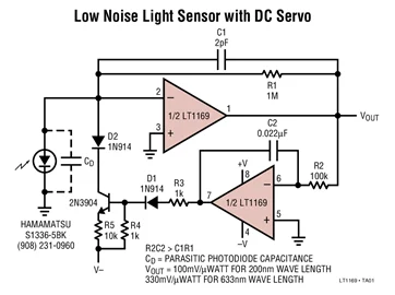 LT1169CN8 LT1169CS8 LT1169 - เสียงรบกวนต่ําคู่, กระแสไบแอมแปร์ Picoampere, ออปแอมป์อินพุต JFET