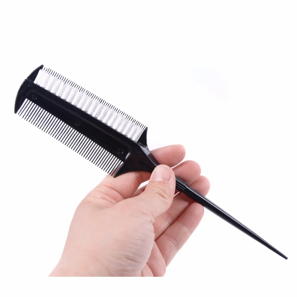 Professional Hairdressing Double Side Dye Comb with Nylon Hair Drying Brush Tinting Combs Hair Color Brush Hair Styling Tools