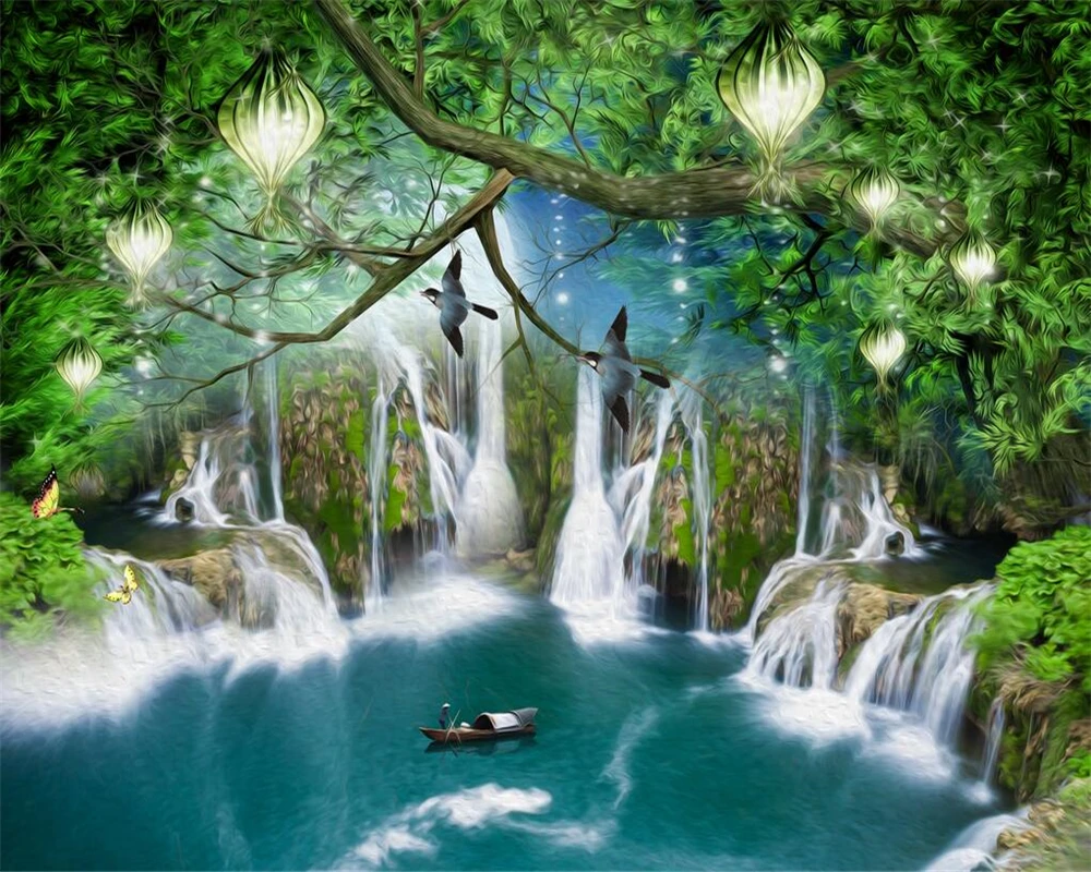 Custom size wallpaper fantasy forest cartoon children's room background wall mura home decor living room bedroom TV 3d wallpaper