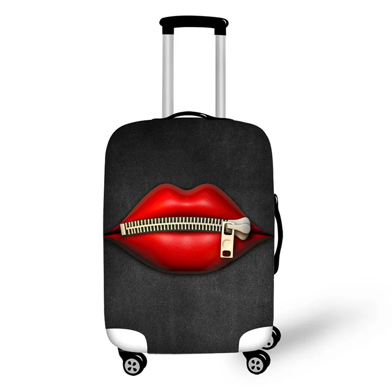 Red Lip Design Travel Accessories Suitcase Protective Covers 18-32 Inch Elastic Luggage Dust Cover Case Stretchable