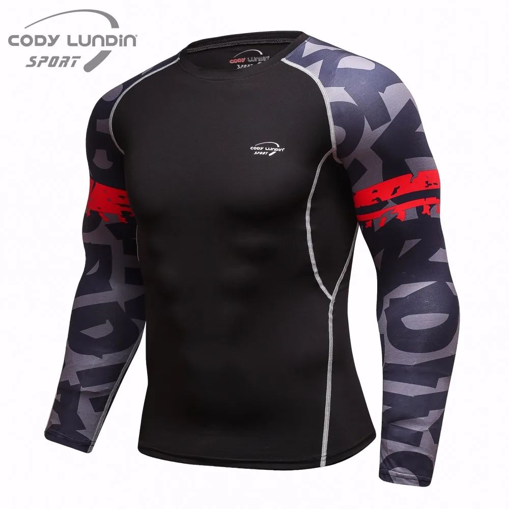 Mens Compression Shirts 3D Teen  Long Sleeve T Shirt Fitness Men Polyester  MMA Crossfit T-Shirts Tights Brand Clothing