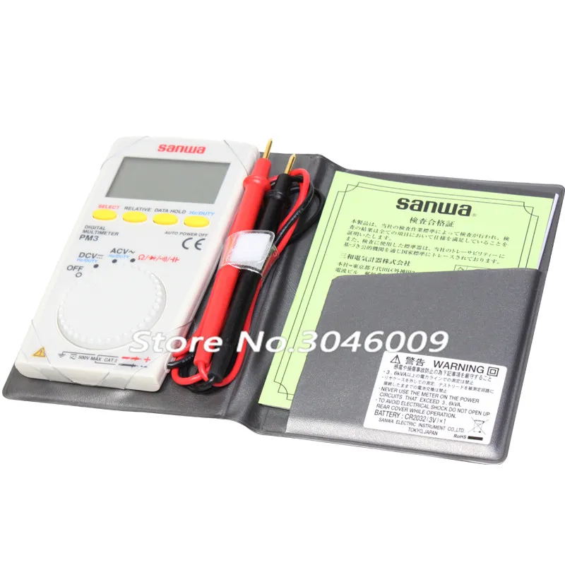 Japan sanwa PM3 Digital Multimeters / Pocket Type, resistance / capacitance / frequency / duty cycle / continuity test