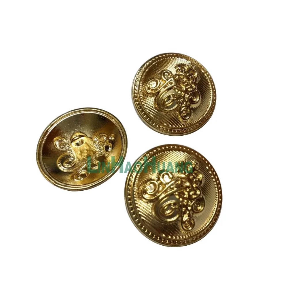 30Pcs/Lot Light Gold Metal Buttons For Clothing Sweater Coat Decoration Shirt Buttons Accessories 15/20/25mm