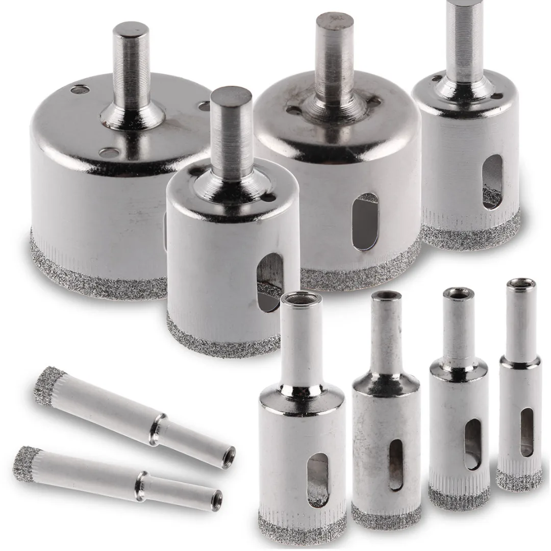 10pcs 6-32mm Diamond Holesaw Set Hole Saw Cutter for Tile Glass Marble Ceramic