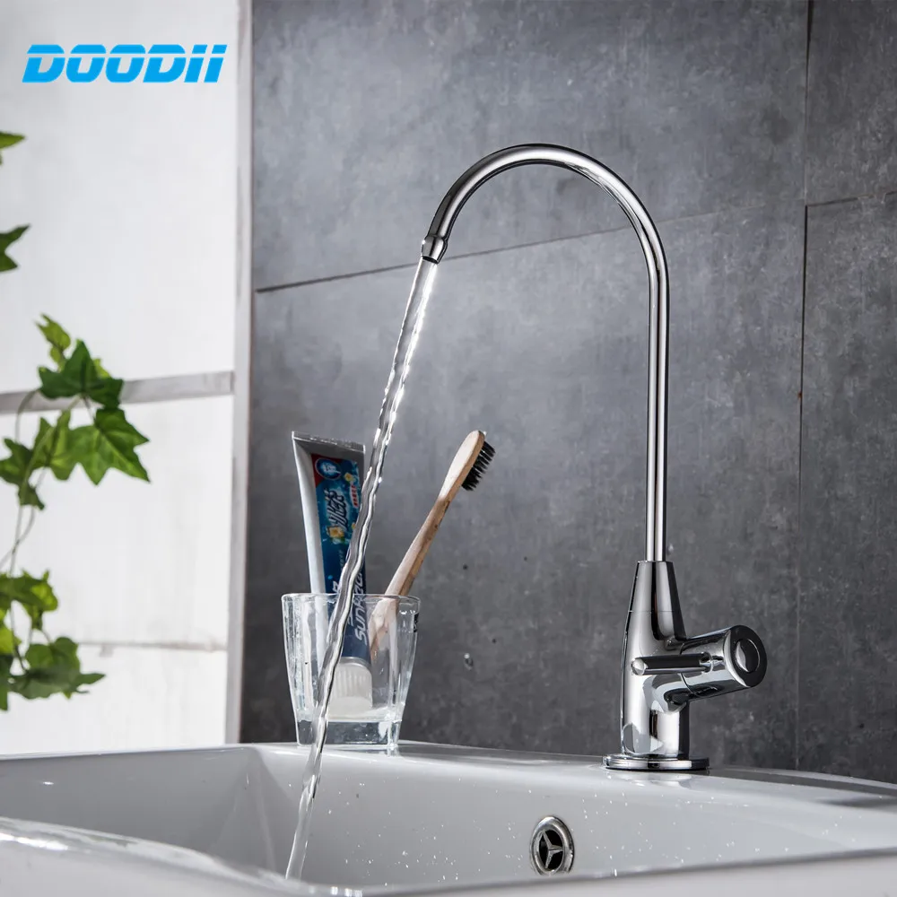 DooDii 1/4" Brass Water Purifier Faucet Reverse Osmosis RO Drinking Water Filter Faucet External Chrome Plating