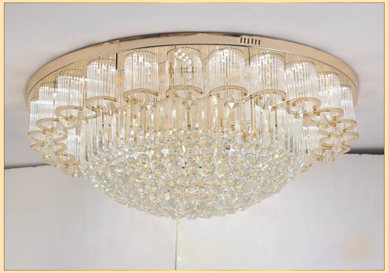 Gold Crystal Ceiling Light Fixture Crystal fitting for Foyer K9 Crystal Ceiling Lamp Lighting Lustre Free Shipping