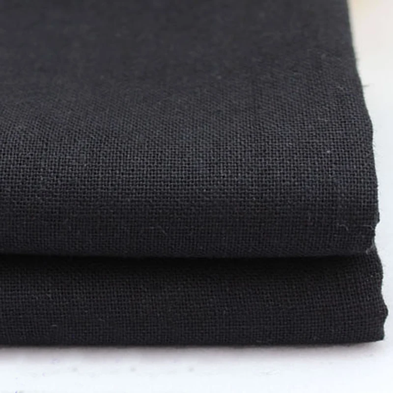 100*140cm natural flax linen material for clothing cotton linen textiles soft black fabric tecido