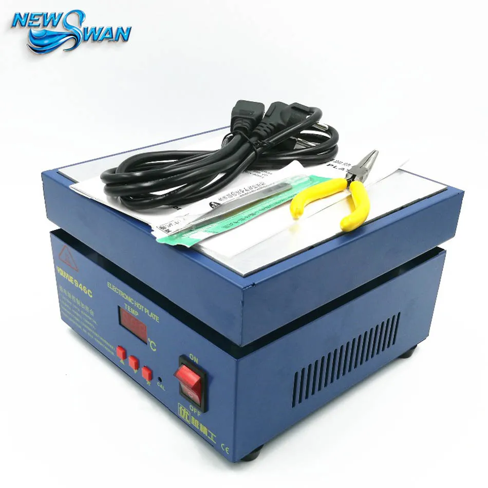 

110/220V 800W 946C Electronic Hot Plate Preheat Preheating Station 200x200mm For PCB SMD Heating Work With pliers