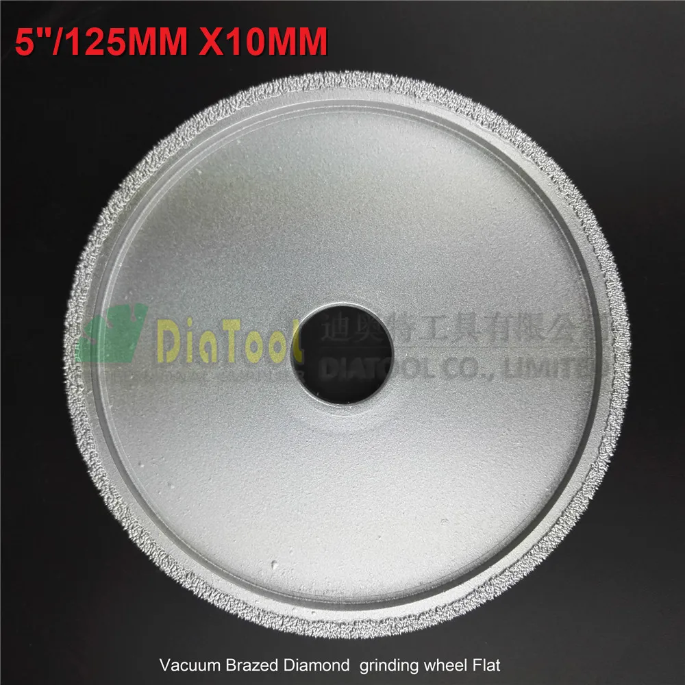 DIATOOL 2pcs 125mmx10MM Vacuum Brazed Diamond Grinding Flat Wheel Beveling Wheel For Marble Granite Artificial Stone