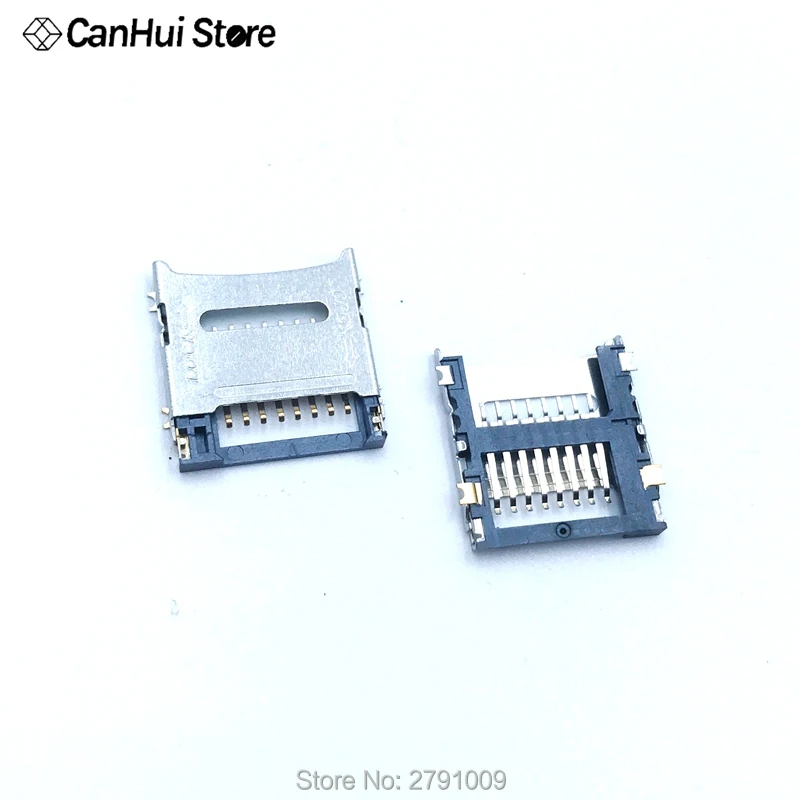 10pcs Connector Small Card 8pin Micro SD Card Seat TF Flip Seat Memory Card Holder Slot Mobile Phone Card Connect HOT