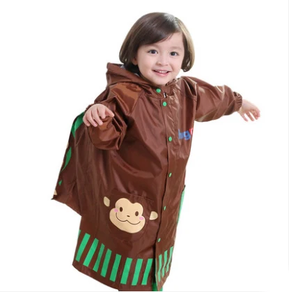 2018 New Arrival Eco-friendly Cartoon Kids Poncho Raincoats for Children boy with schoolbag Rain Poncho Girl hooded raincoat