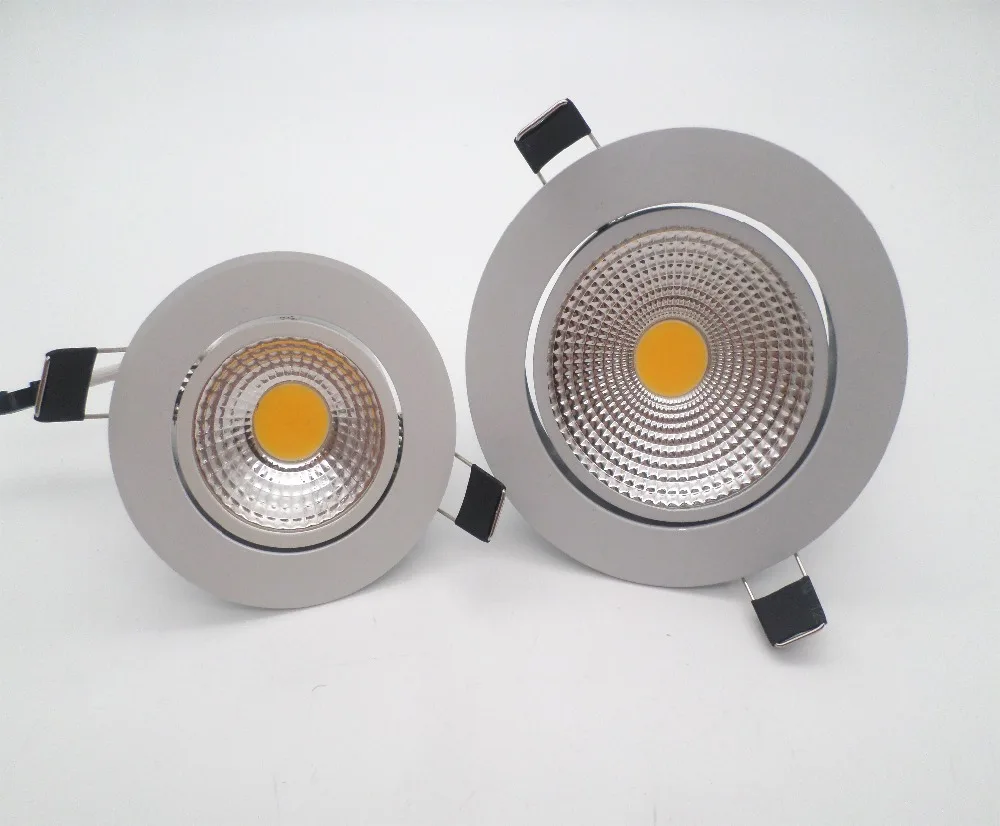 LED downlights  bílá kolo  LED doušek klas strop LED downlight 7W 9w 12w 15w 20w rotujícího 110/220V povrch montuje halové lehký