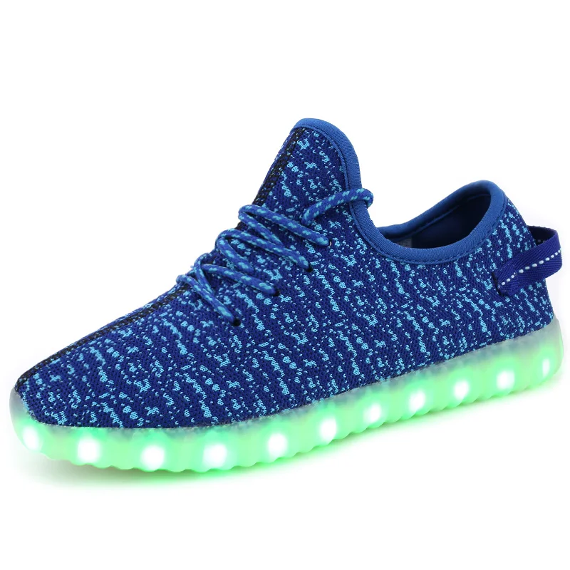 With USB Charger Children Shoes LED Unisex Casual Sports Lace Up Shoes Boys & Girls Sneakers Fashion For Kids & Adult Size 34-46