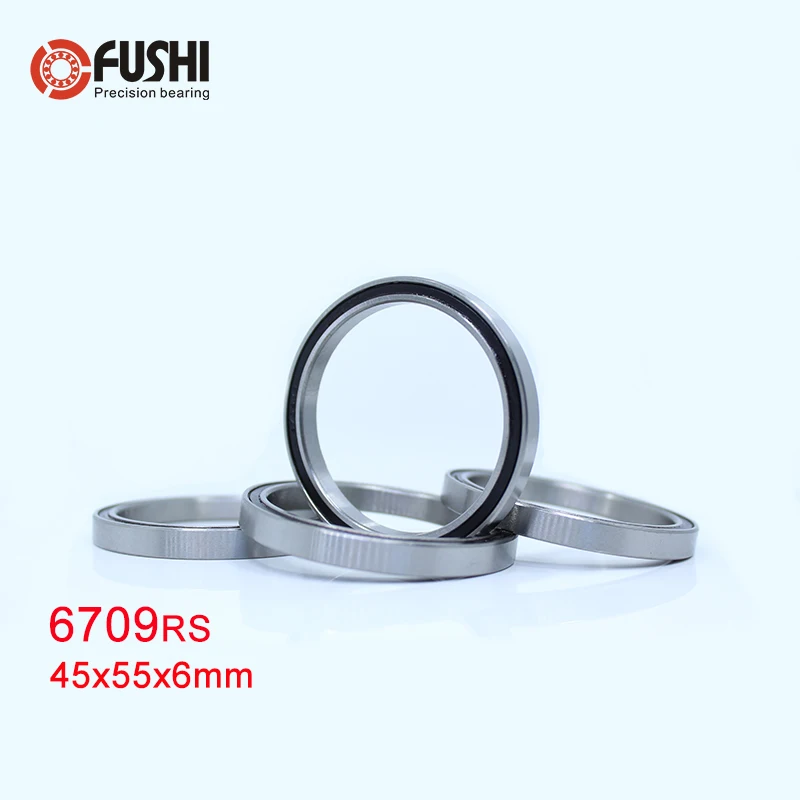 

6709 2RS Bearing 45*55*6 mm ( 4 PCS ) ABEC-1 Slim Thin Section 61709RS 6709 RS Ball Bearings 6709RS